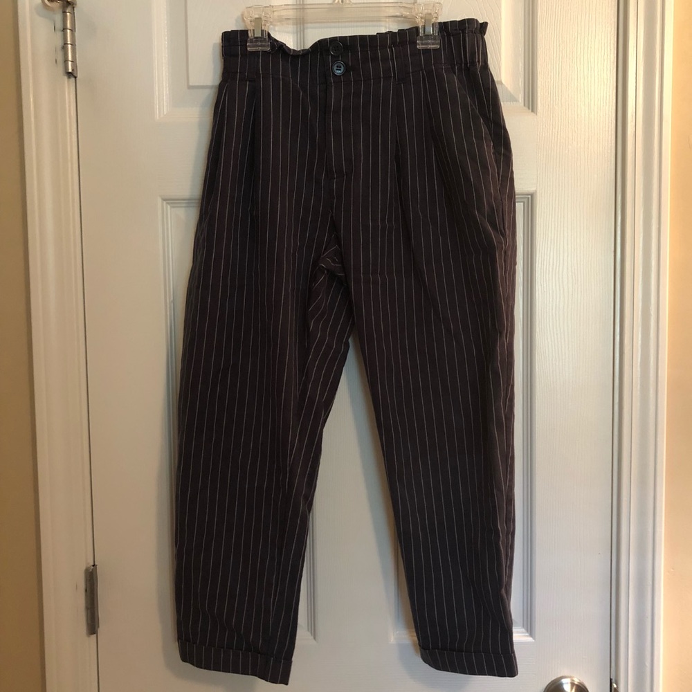 Japanese style pants with vertical stripes